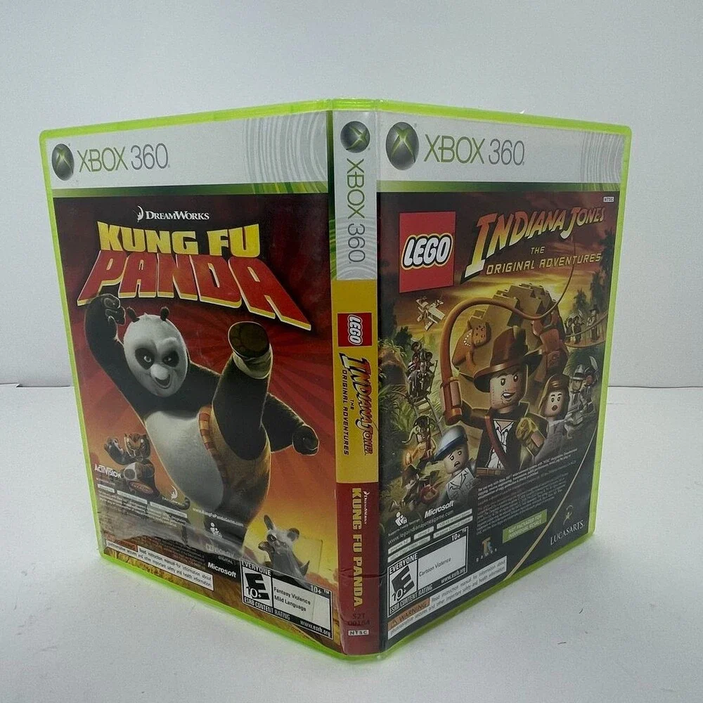 LEGO Indiana Jones & Kung Fu Panda 2 Pack (Xbox 360, 2008) Complete W/ Manual